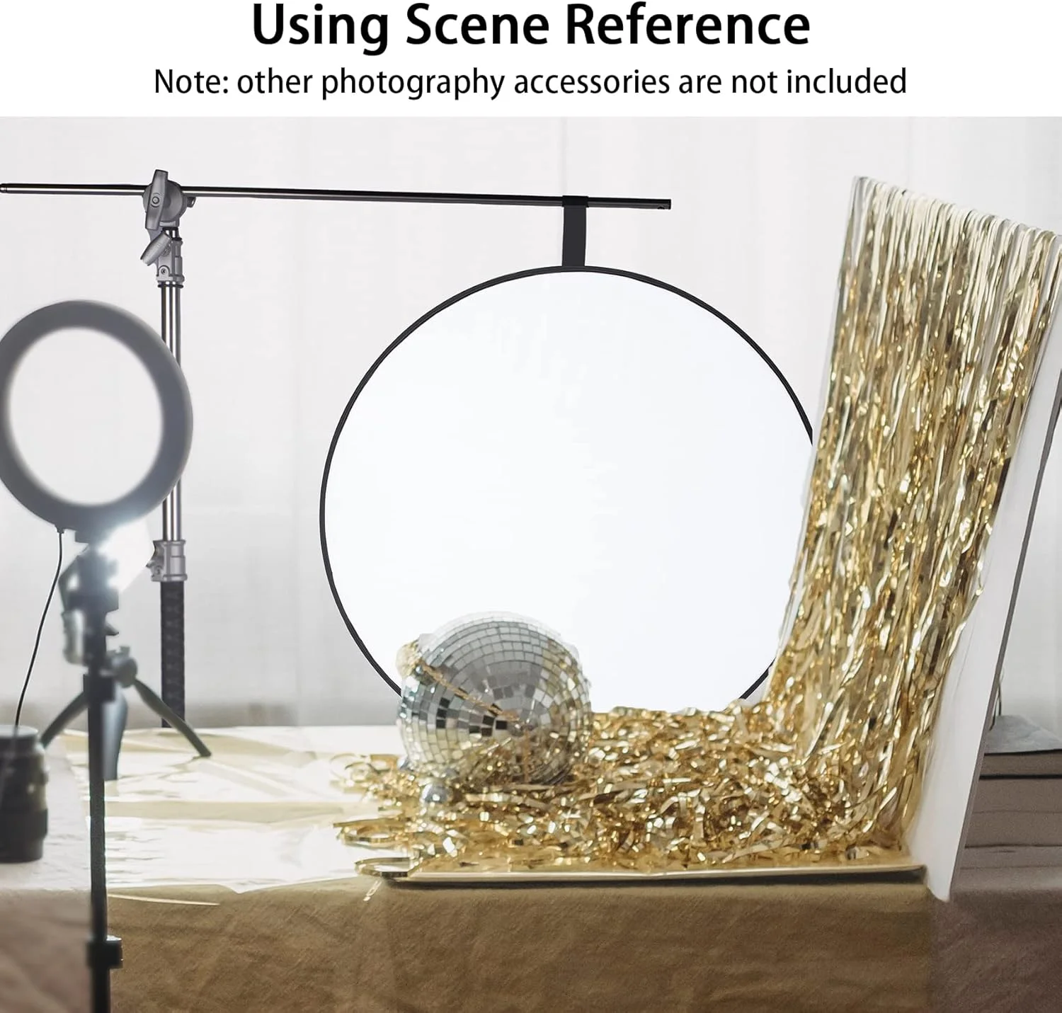 بازتابنده نور سلنز 30 سانتی متری نقره ای سفید 2 در 1 تاشو قابل حمل گرد برای استودیو عکس، فیلم، نورپردازی داخلی و خارجی، عکاسی محصول با کیف حمل بازتابنده نور سلنز 30 سانتی متری نقره ای سفید 2 در 1 تاشو قابل حمل گرد برای استودیو عکس، فیلم، نورپردازی داخلی و خارجی، عکاسی محصول با کیف حمل