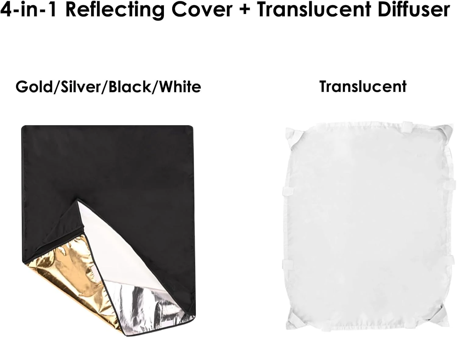کیت پرچم بازتابنده نور عکاسی، 75x90 سانتی متر، دیفیوزر 4 در 1 طلایی/نقره ای/مشکی/سفید و دیفیوزر شفاف، قاب تاشو استیل ضد زنگ کیت پرچم بازتابنده نور عکاسی، 75x90 سانتی متر، دیفیوزر 4 در 1 طلایی/نقره ای/مشکی/سفید و دیفیوزر شفاف، قاب تاشو استیل ضد زنگ