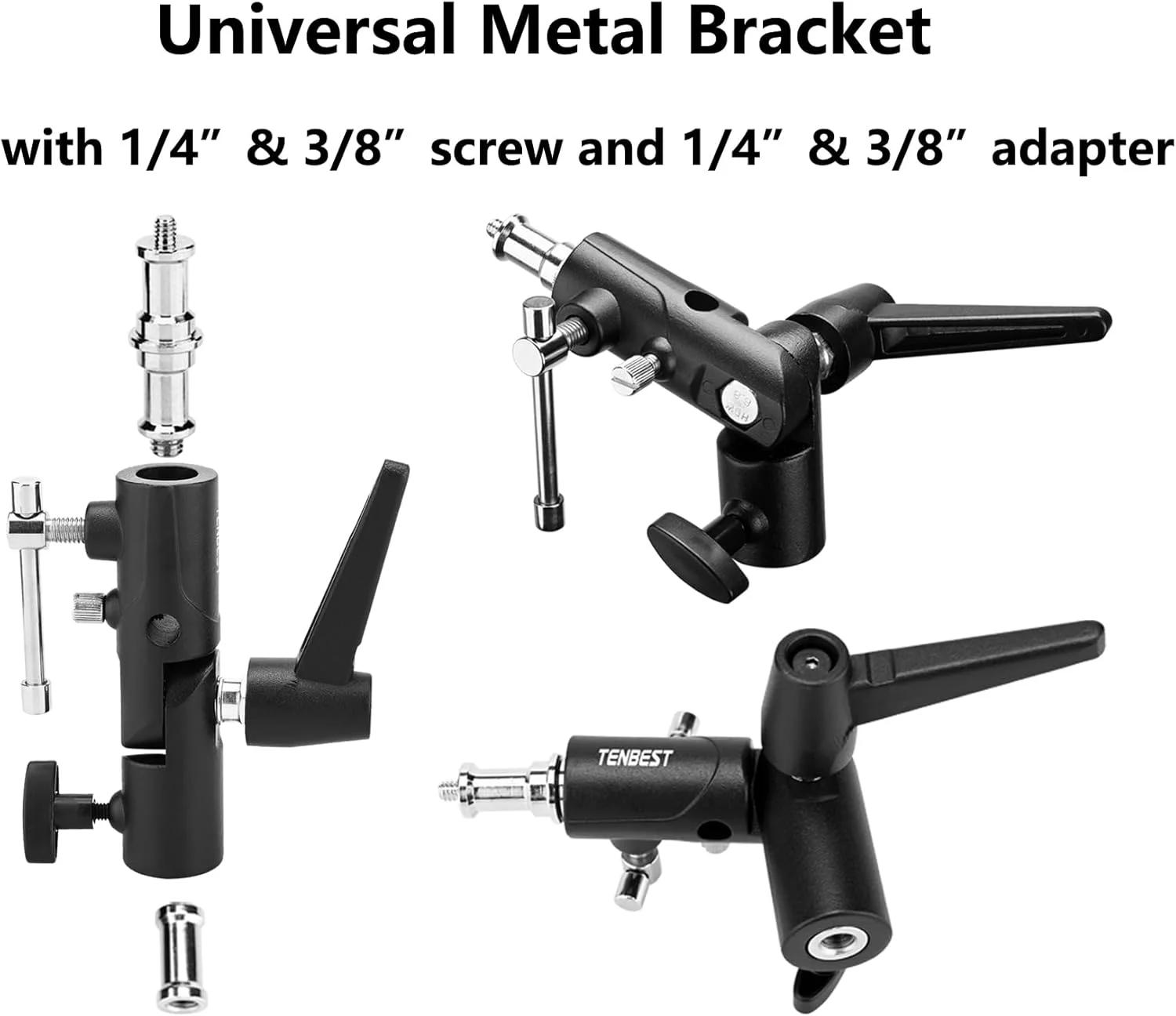 کیت بازتابنده نور شامل بازتابنده تاشو 5 در 1 به قطر 110 سانتی متر و براکت یونیورسال و مانت کفشک سرد برای نورپردازی عکاسی استودیویی و فضای باز
