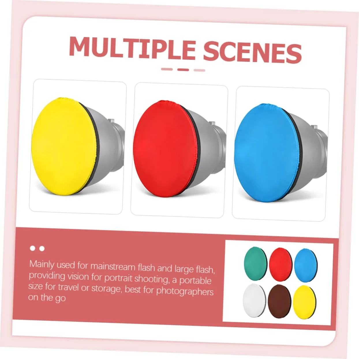 Uonlytech بازتابنده نور عکاسی 18 سانتی متری، پخش کننده نور بازتابنده برای فلاش و فلاش حلقه ای