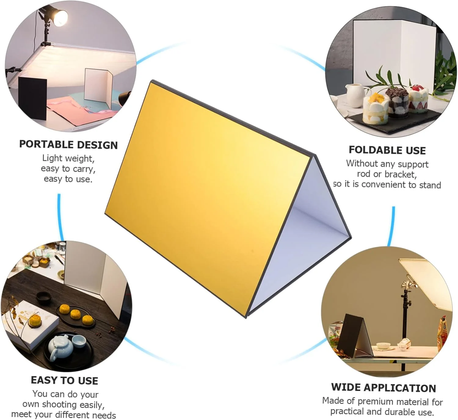 صفحه بازتابنده تاشو Veemoon برای لوازم آرایشی، صفحه بازتابنده عکس، صفحه نمایش بازتابنده، صفحه پس زمینه، مقوای بازتابنده نور دوربین، اندازه A3