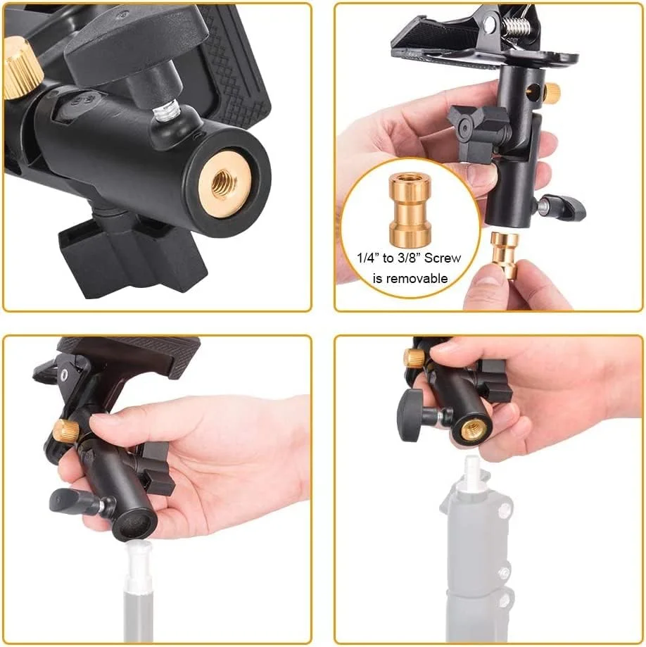 یوتبیت بسته 2 عددی نگهدارنده رفلکتور عکاسی، گیره فلزی نگهدارنده پس زمینه، رفلکتور نور با پایه، گیره چتر عکس برای استودیو، پایه نور یوتبیت بسته 2 عددی نگهدارنده رفلکتور عکاسی، گیره فلزی نگهدارنده پس زمینه، رفلکتور نور با پایه، گیره چتر عکس برای استودیو، پایه نور