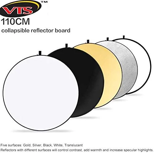 رفلکتور نورپردازی استودیو عکس VTS با گیره نگهدارنده: 110 سانتی متر 5 در 1 و گیره نگهدارنده فلزی رفلکتور برای عکاسی پرتره و فیلم رفلکتور نورپردازی استودیو عکس VTS با گیره نگهدارنده: 110 سانتی متر 5 در 1 و گیره نگهدارنده فلزی رفلکتور برای عکاسی پرتره و فیلم
