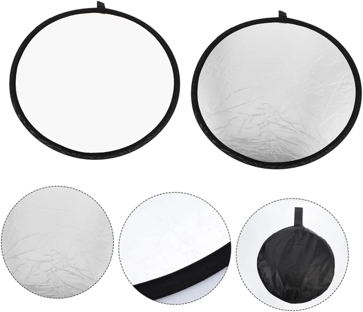 نور پخش کن و بازتابنده 2 در 1 دوربین عکاسی یاردن فان، نقره ای سفید برای استودیو فضای باز نور پخش کن و بازتابنده 2 در 1 دوربین عکاسی یاردن فان، نقره ای سفید برای استودیو فضای باز