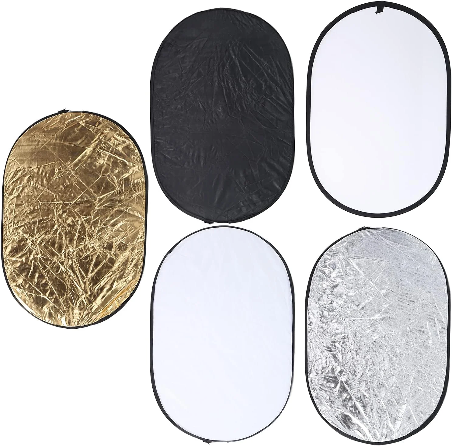 بازتابنده نور عکاسی با کیف قابل حمل برای عکاسی، تاشو 5 در 1 60x90 سانتی متر