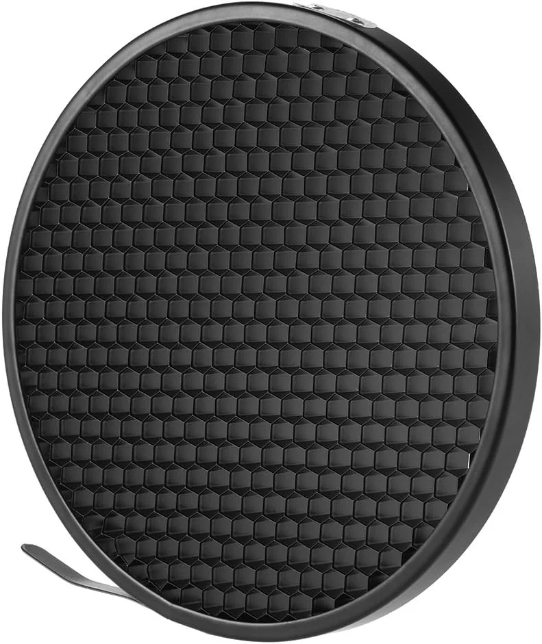 دیفیوزر رفلکتور استاندارد 7 اینچی Andoer به همراه گرید لانه زنبوری 60 درجه برای نور فلاش استودیویی با مانت بوئنز