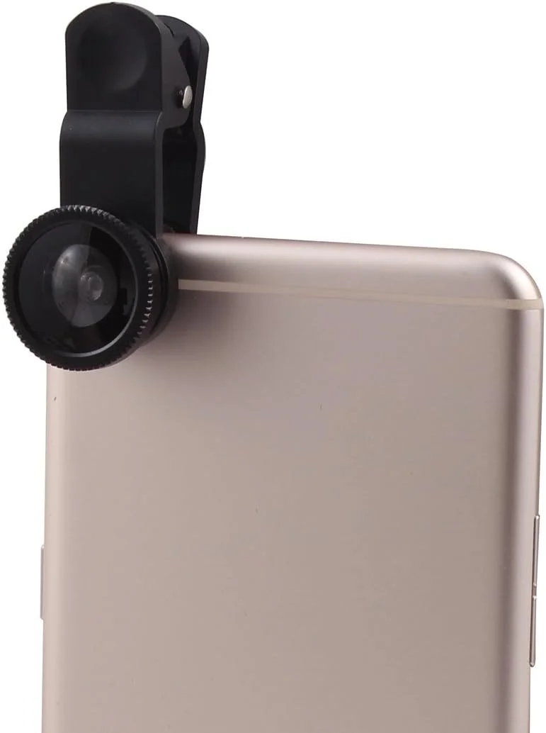 کیت لنز موبایل گیره ای 3 در 1 سوپر واید 0.4x ماکرو 195 درجه فیش آی - آبی