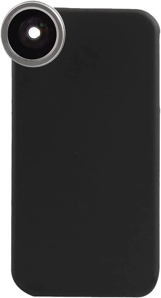 قاب پشتی مشکی با لنزهای تله فوتو و فیش آی به همراه 2 درپوش برای 4 4G 4GS 4S