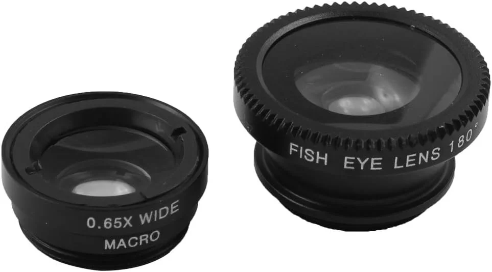 کیت لنز دوربین سه در یک کلیپسی 180 درجه فیش آی زاویه باز 0.65X ماکرو مشکی
