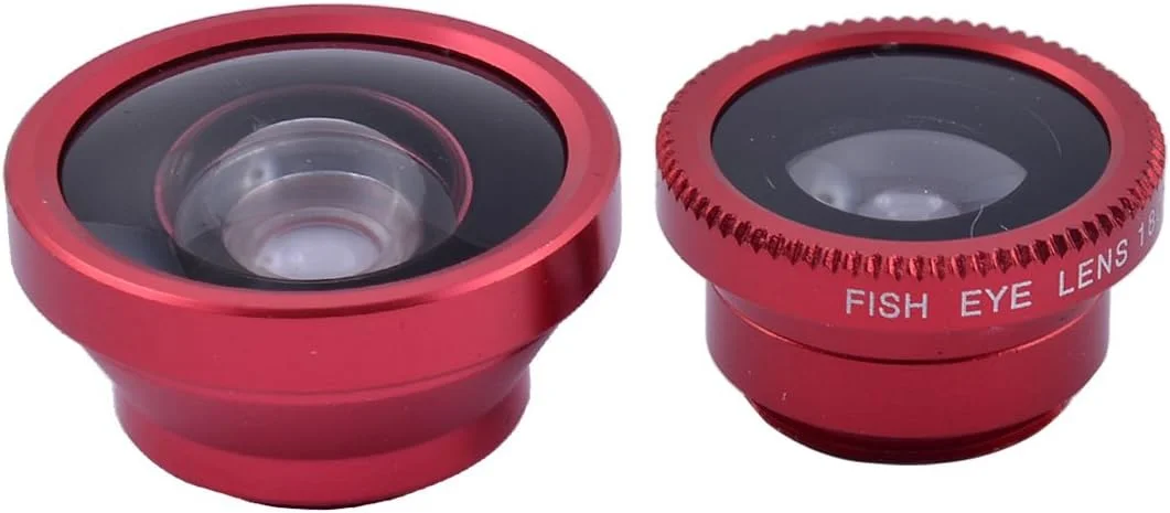 کیت لنز دوربین گوشی موبایل 3 در 1 شامل فیش آی، زاویه دید فوق عریض و ماکرو، گیره ای، قرمز کیت لنز دوربین گوشی موبایل 3 در 1 شامل فیش آی، زاویه دید فوق عریض و ماکرو، گیره ای، قرمز