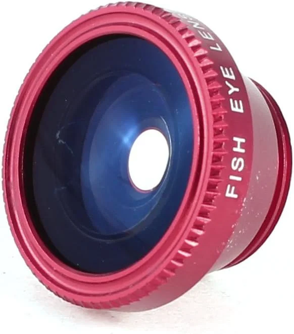 لنز چشم ماهی 180 درجه پیچی قرمز برای دوربین دیجیتال و تلفن همراه