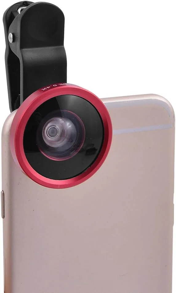 گیره لنز دوربین موبایل زاویه باز فوق العاده عریض HD 0.4X قرمز گیره لنز دوربین موبایل زاویه باز فوق العاده عریض HD 0.4X قرمز