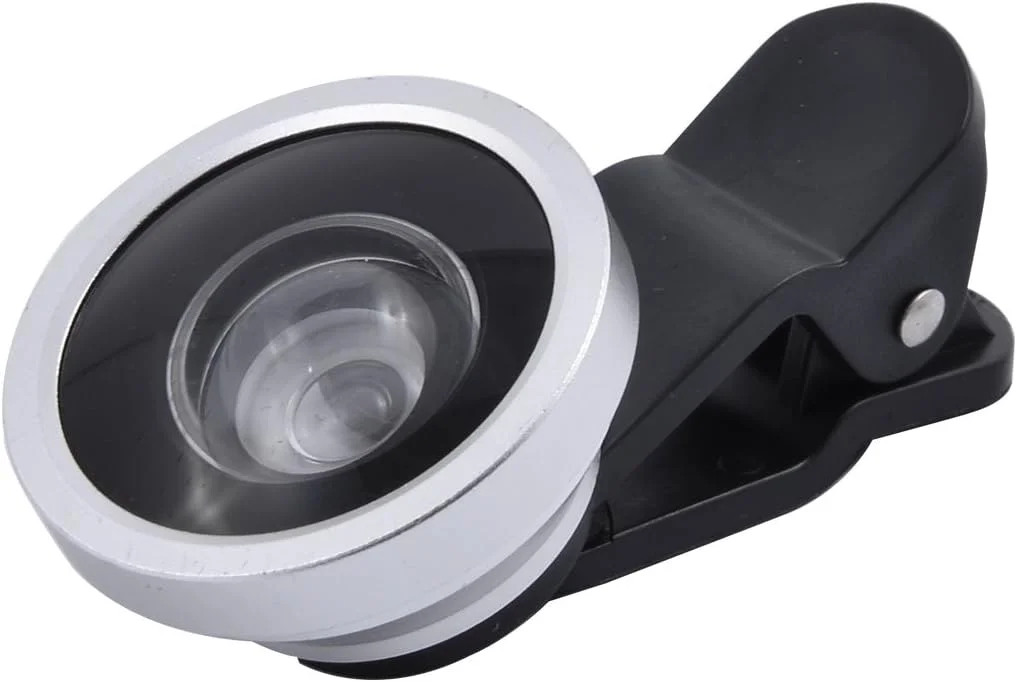 لنز زاویه دید فوق العاده عریض 0.4X HD با گیره یونیورسال، رنگ نقره ای، مناسب برای تلفن همراه لنز زاویه دید فوق العاده عریض 0.4X HD با گیره یونیورسال، رنگ نقره ای، مناسب برای تلفن همراه