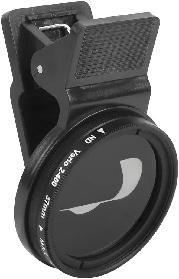 فیلتر لنز دوربین 37 میلی متری گیره ای ND 2 تا 400 با قابلیت تنظیم تراکم، پلاستیک آلیاژ آلومینیوم برای تلفن هوشمند