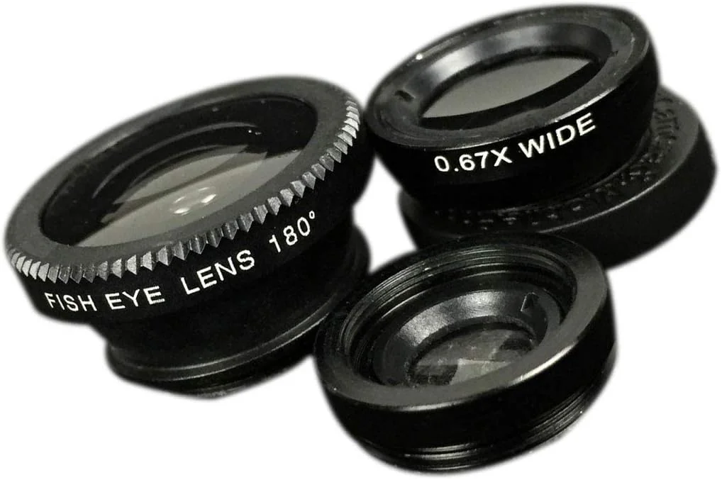 ست لنز موبایل 3 در 1 Showay Hegerby شامل لنزهای چشم ماهی، زاویه باز و ماکرو به همراه گیره یونیورسال ست لنز موبایل 3 در 1 Showay Hegerby شامل لنزهای چشم ماهی، زاویه باز و ماکرو به همراه گیره یونیورسال