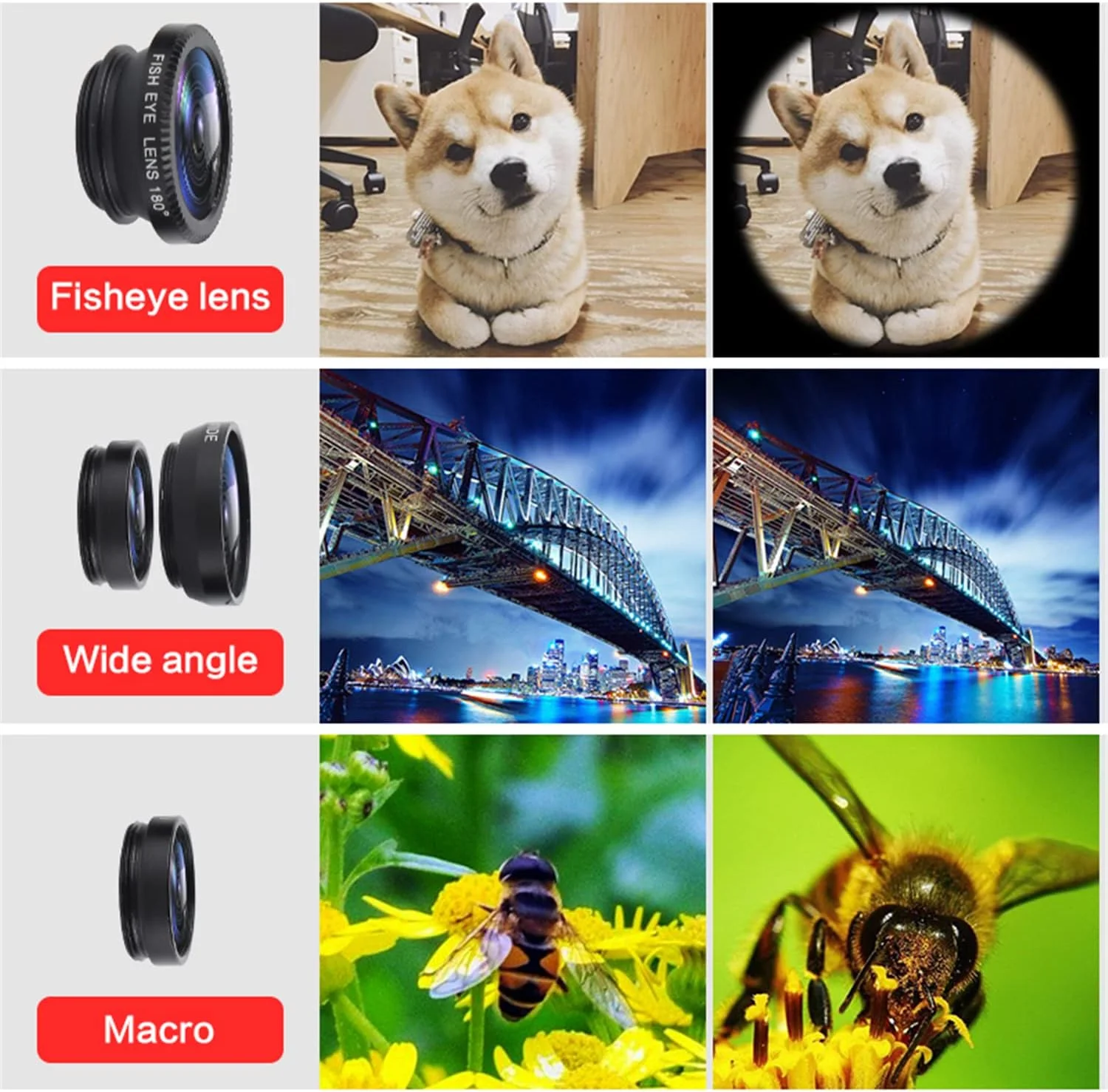 لنز چشم ماهی سه در یک SKEIDO، لنزهای ماکرو چشم ماهی زوم زاویه باز 0.67X، کیت دوربین با لنز گیره ای روی گوشی برای تلفن هوشمند (قرمز) لنز چشم ماهی سه در یک SKEIDO، لنزهای ماکرو چشم ماهی زوم زاویه باز 0.67X، کیت دوربین با لنز گیره ای روی گوشی برای تلفن هوشمند (قرمز)