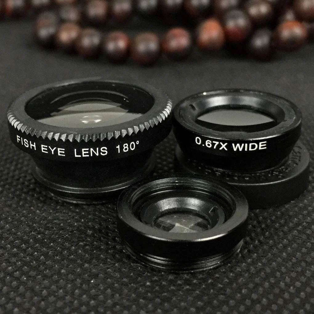 ست لنز موبایل 3 در 1 Showay Hegerby شامل لنزهای چشم ماهی، زاویه باز و ماکرو به همراه گیره یونیورسال ست لنز موبایل 3 در 1 Showay Hegerby شامل لنزهای چشم ماهی، زاویه باز و ماکرو به همراه گیره یونیورسال