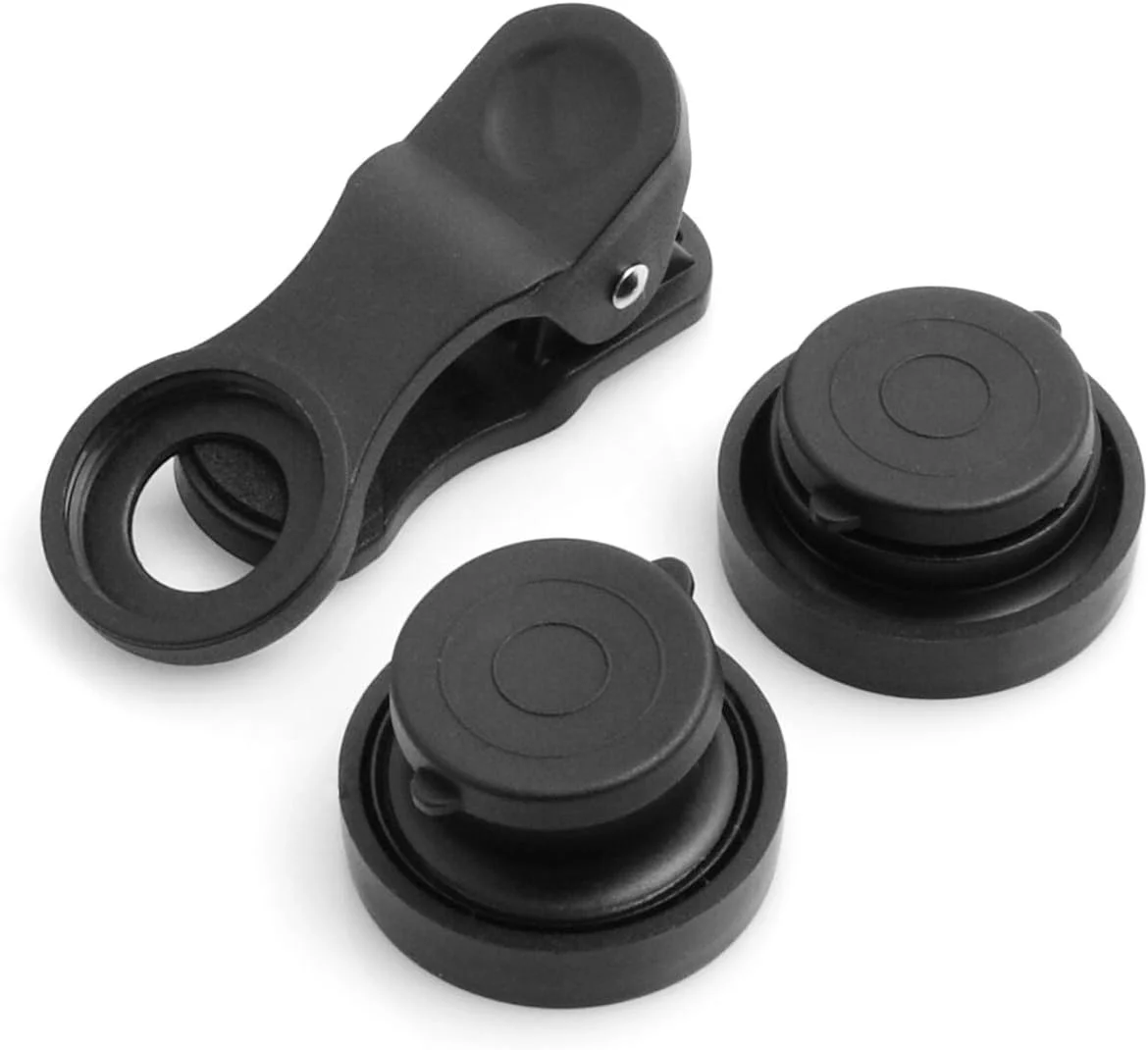 لنز کلیپسی یونیورسال System-S با لنزهای فیش آی 0.4X، واید انگل 0.67X و ماکرو برای تلفن هوشمند