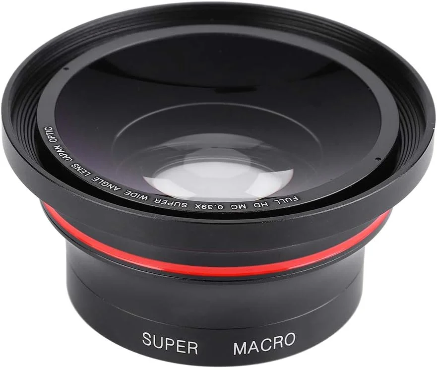 لنز زاویه باز Tbest 55 میلی‌متری، لنز سوپر واید 0.39X برای دوربین‌های DV، تلفن‌های همراه با گیره تلفن 37 میلی‌متری