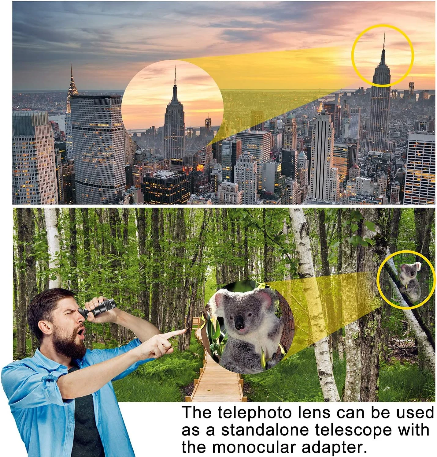 کیت لنز دوربین گوشی TECHO، 5 در 1 - لنز تله فوتو زوم 12X + لنز زاویه باز + لنز چشم ماهی + لنز ماکرو + تلسکوپ تک چشمی سازگار با گوشی های هوشمند آیفون، اندروید، سامسونگ کیت لنز دوربین گوشی TECHO، 5 در 1 - لنز تله فوتو زوم 12X + لنز زاویه باز + لنز چشم ماهی + لنز ماکرو + تلسکوپ تک چشمی سازگار با گوشی های هوشمند آیفون، اندروید، سامسونگ