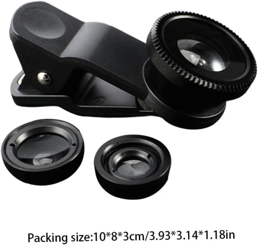 لنز زوم تلسکوپی، لنز چشم ماهی تلفن 3 در 1 لنزهای ماکرو چشم ماهی زاویه باز گیره ای لنز جهانی مشکی لنز زوم تلسکوپی، لنز چشم ماهی تلفن 3 در 1 لنزهای ماکرو چشم ماهی زاویه باز گیره ای لنز جهانی مشکی