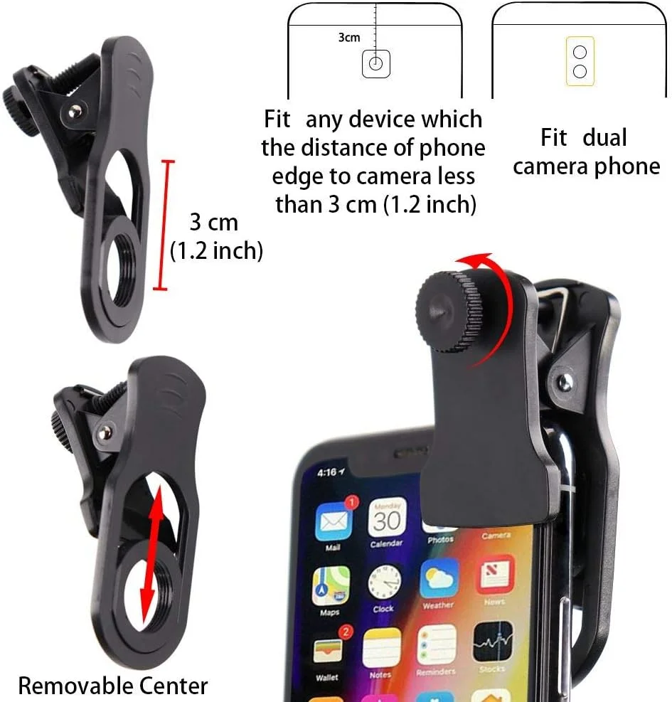 کیت لنز دوربین موبایل 4 در 1، شامل لنز زوم تلسکوپی 18X / زاویه فوق عریض 4K HD / لنز ماکرو / لنز چشم ماهی / سه پایه / شاتر دوربین سازگار با آیفون Xs Max 8 7 6 Plus، سامسونگ HTC Moto و غیره کیت لنز دوربین موبایل 4 در 1، شامل لنز زوم تلسکوپی 18X / زاویه فوق عریض 4K HD / لنز ماکرو / لنز چشم ماهی / سه پایه / شاتر دوربین سازگار با آیفون Xs Max 8 7 6 Plus، سامسونگ HTC Moto و غیره