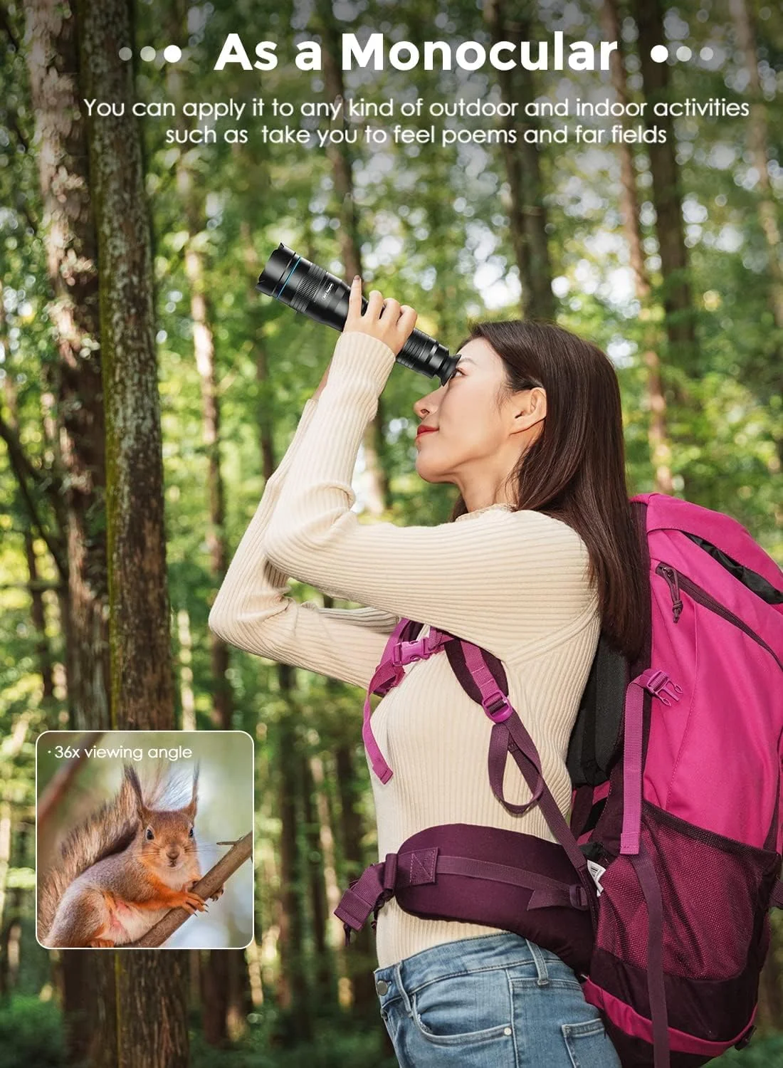 لنز تله فوتو 36X، لنز تلفن HD با قدرت بالا به همراه سه پایه و گیره تلفن، سازگار با آیفون و تلفن های اندرویدی لنز تله فوتو 36X، لنز تلفن HD با قدرت بالا به همراه سه پایه و گیره تلفن، سازگار با آیفون و تلفن های اندرویدی