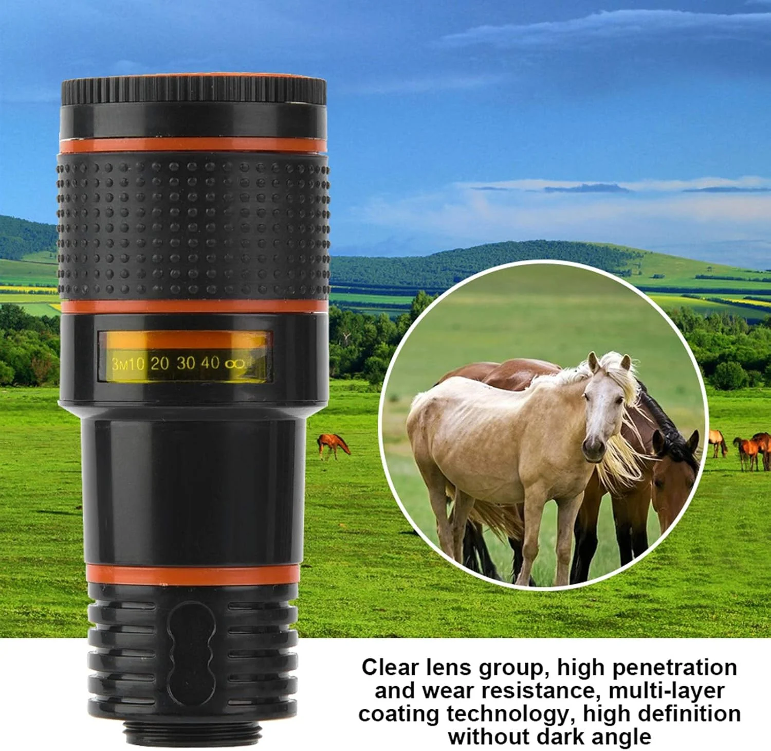 لنز تله فوتو 12X، لنز دوربین تلفن همراه تلسکوپی با گیره، لنز چشم ماهی HD با گیره برای تلفن همراه و تبلت، مناسب برای مسافرت، کمپینگ و پیاده روی لنز تله فوتو 12X، لنز دوربین تلفن همراه تلسکوپی با گیره، لنز چشم ماهی HD با گیره برای تلفن همراه و تبلت، مناسب برای مسافرت، کمپینگ و پیاده روی