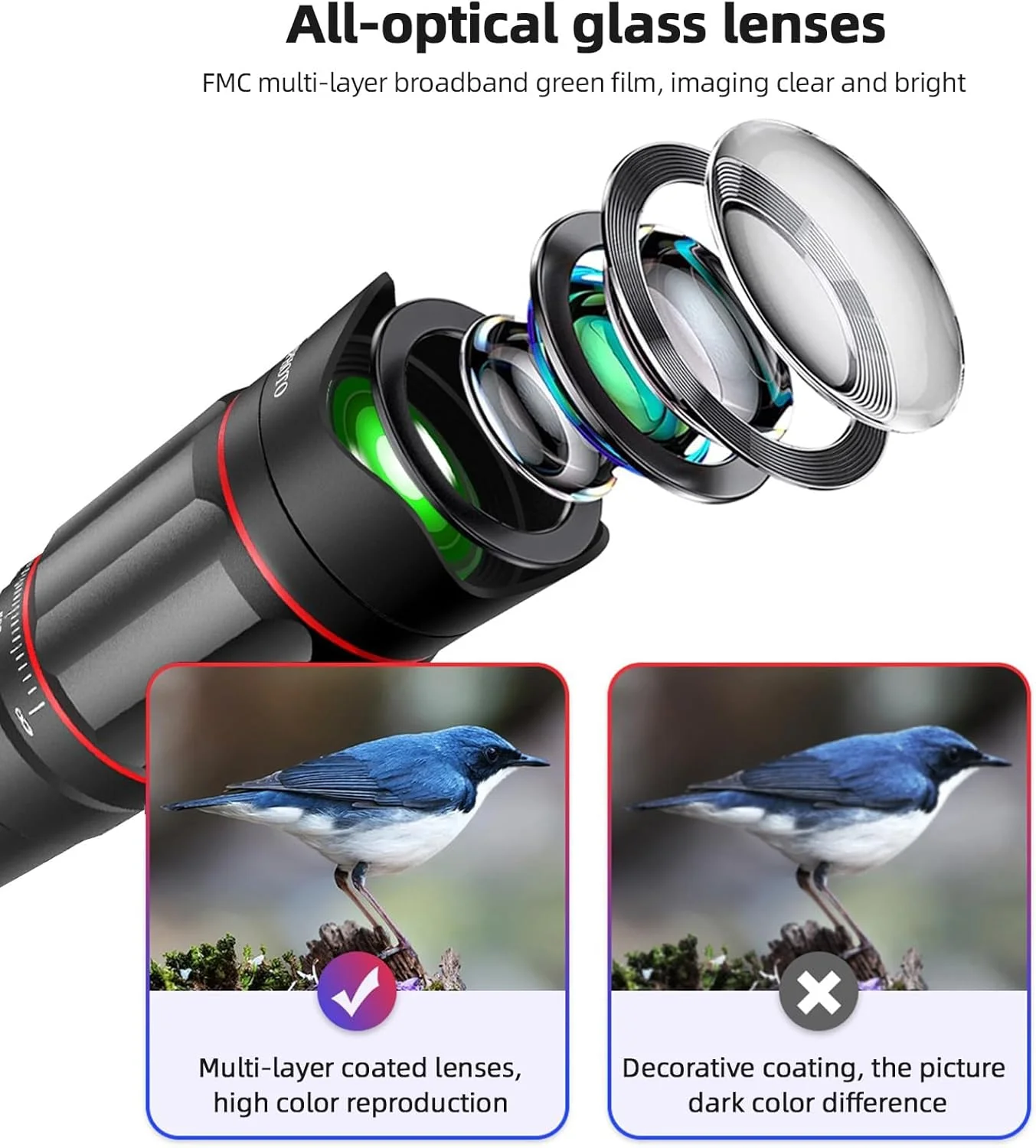 کیت لنز موبایل TERRIFI، لنز تله فوتو 25 برابر با گیره تلفن و سه پایه برای پیاده روی، کمپینگ، تماشای حیوانات، ماه، ورزش، بازی و کنسرت کیت لنز موبایل TERRIFI، لنز تله فوتو 25 برابر با گیره تلفن و سه پایه برای پیاده روی، کمپینگ، تماشای حیوانات، ماه، ورزش، بازی و کنسرت