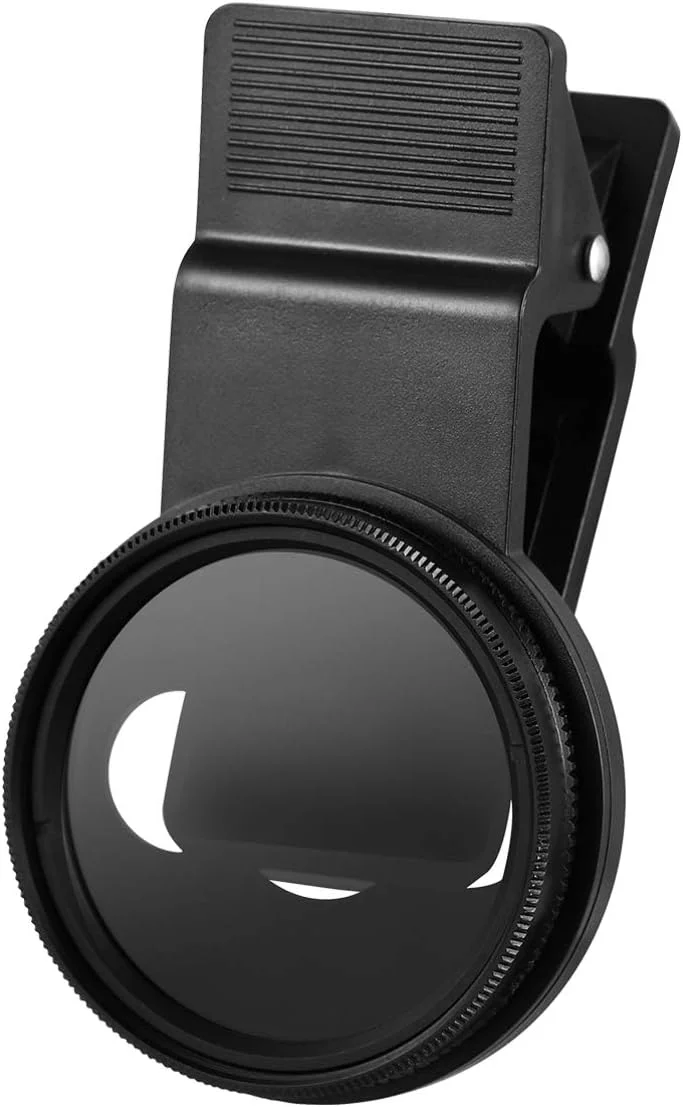 لنز دوربین گوشی UKCOCO - لنز فیلتر CPL گیره ای فوق العاده نازک جهانی فیلتر پلاریزه CPL 37 میلی متری با گوشی های هوشمند اندروید سازگار است (مشکی)