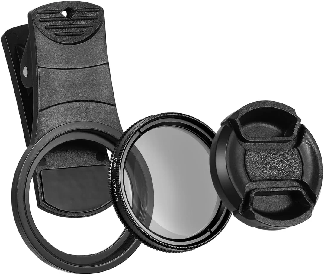 لنز دوربین گوشی UKCOCO - لنز حرفه ای ماکرو برای عکاسی با تلفن هوشمند، لنز فیلتر CPL کلیپسی، فیلتر پلاریزه 37 میلی متری دایره ای ماکرو سازگار با تلفن های هوشمند