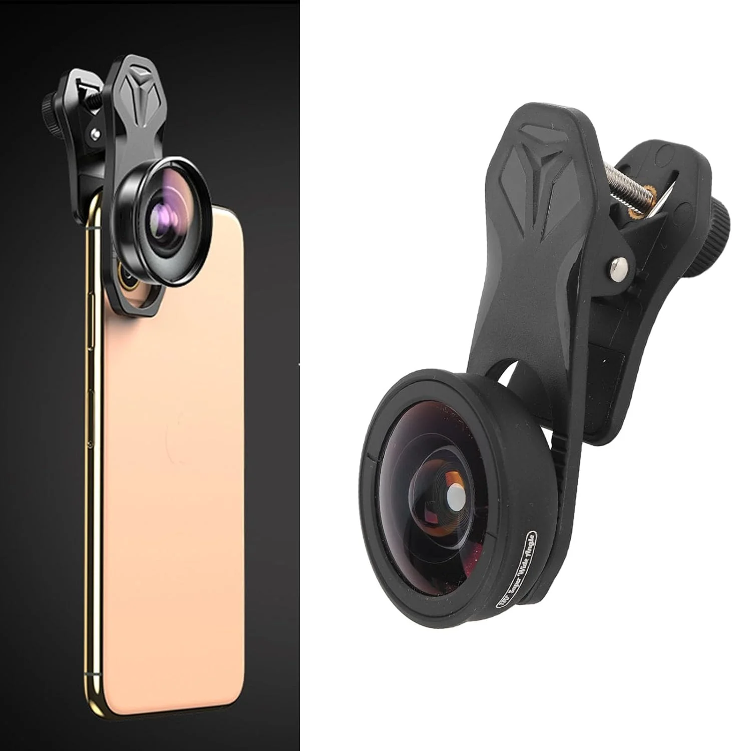 لنز زاویه باز فوق عریض برای تلفن، لنز دوربین تلفن با زاویه باز 170 درجه، کیت لنز کلیپسی دوربین برای عکاسی با تلفن هوشمند