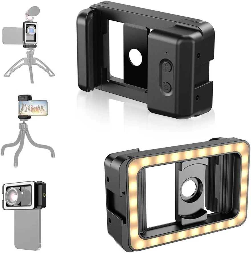 گیره نگهدارنده گوشی یونیورسال FL23 با نور پرکننده LED، رزوه 17 و 37 میلیمتری، مانت کفشک سرد، سوراخ پیچ 1/4 اینچی، آداپتور لنز سازگار با گوشیهای هوشمند اندروید، لنزهای ماکرو، واید انگل و فیشآی گیره نگهدارنده گوشی یونیورسال FL23 با نور پرکننده LED، رزوه 17 و 37 میلیمتری، مانت کفشک سرد، سوراخ پیچ 1/4 اینچی، آداپتور لنز سازگار با گوشیهای هوشمند اندروید، لنزهای ماکرو، واید انگل و فیشآی