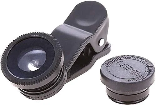 گیره لنز عکس 3 در 1 یونیورسال برای همه تلفن های هوشمند، تبلت ها، لپ تاپ ها - مشکی