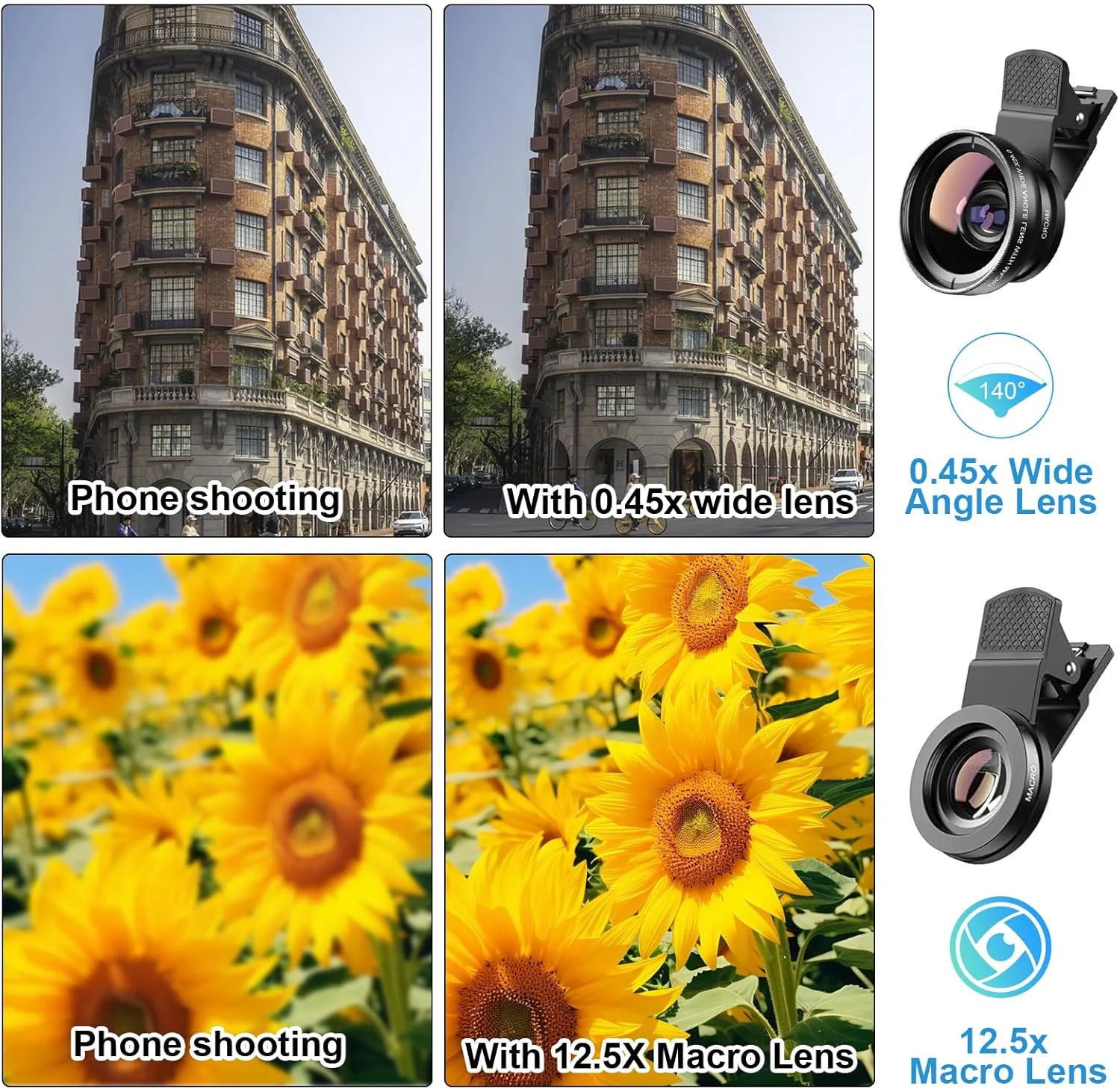 لنز دوربین موبایل یونیورسال 2 در 1، مجموعه لنز موبایل، لنز ماکرو 12.5X، زاویه دید گسترده 0.45X، زوم نانو 200X، لنز ماکرو برای اکثر گوشی های هوشمند لنز دوربین موبایل یونیورسال 2 در 1، مجموعه لنز موبایل، لنز ماکرو 12.5X، زاویه دید گسترده 0.45X، زوم نانو 200X، لنز ماکرو برای اکثر گوشی های هوشمند