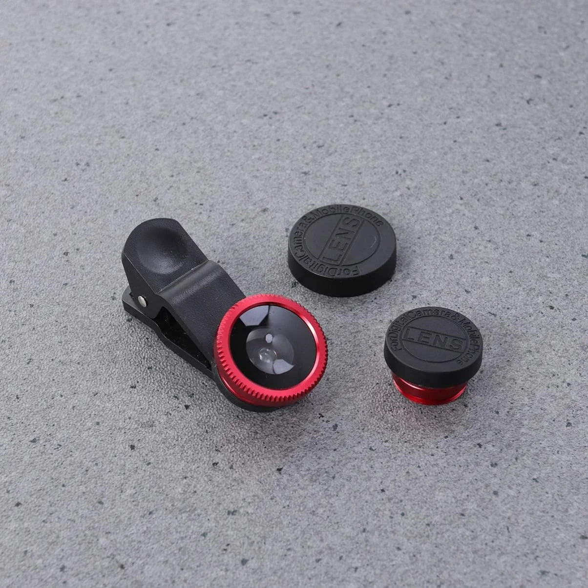 لنز چشم ماهی جهانی، لنز ماکرو زاویه باز، دوربین تلفن 3 در 1، لوازم جانبی تلفن سازگار با اپتیک (قرمز) لنز چشم ماهی جهانی، لنز ماکرو زاویه باز، دوربین تلفن 3 در 1، لوازم جانبی تلفن سازگار با اپتیک (قرمز)