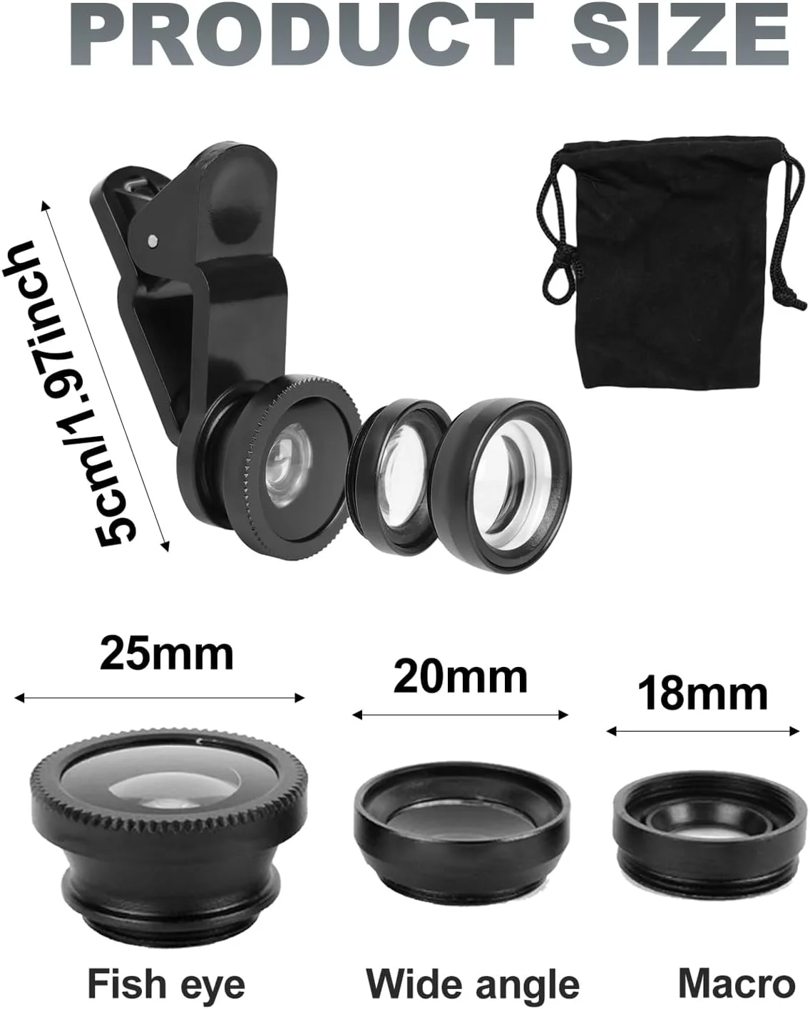 یک مجموعه لنز ماکرو 3 در 1 برای تلفن