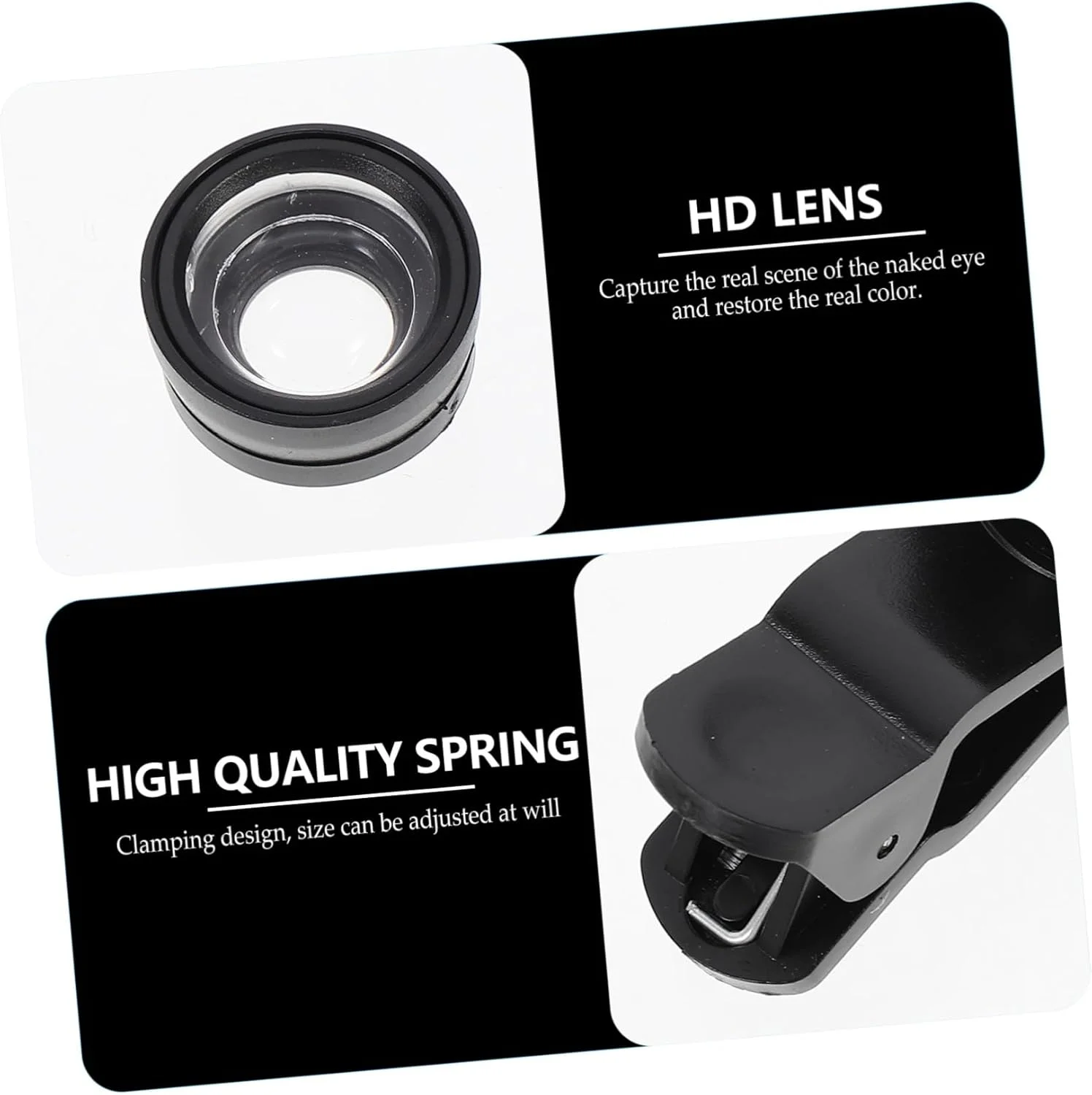 Uonlytech ۴ مجموعه گیره جهانی اتصال لنز چشم ماهی برای تلفن همراه، زاویه باز و ماکرو Uonlytech ۴ مجموعه گیره جهانی اتصال لنز چشم ماهی برای تلفن همراه، زاویه باز و ماکرو