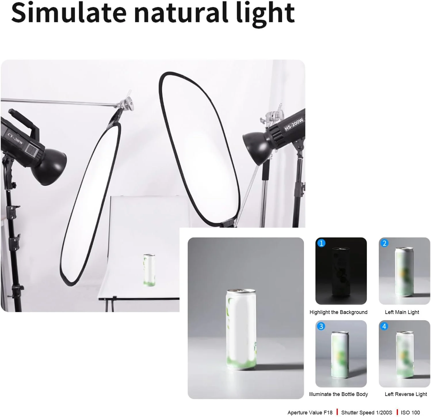 پنل پخش کننده نور ملایم، 72x90 سانتی متر، تاشو، به همراه کیف حمل و میله آلومینیومی، مناسب برای عکاسی استودیویی، مصاحبه و پرتره