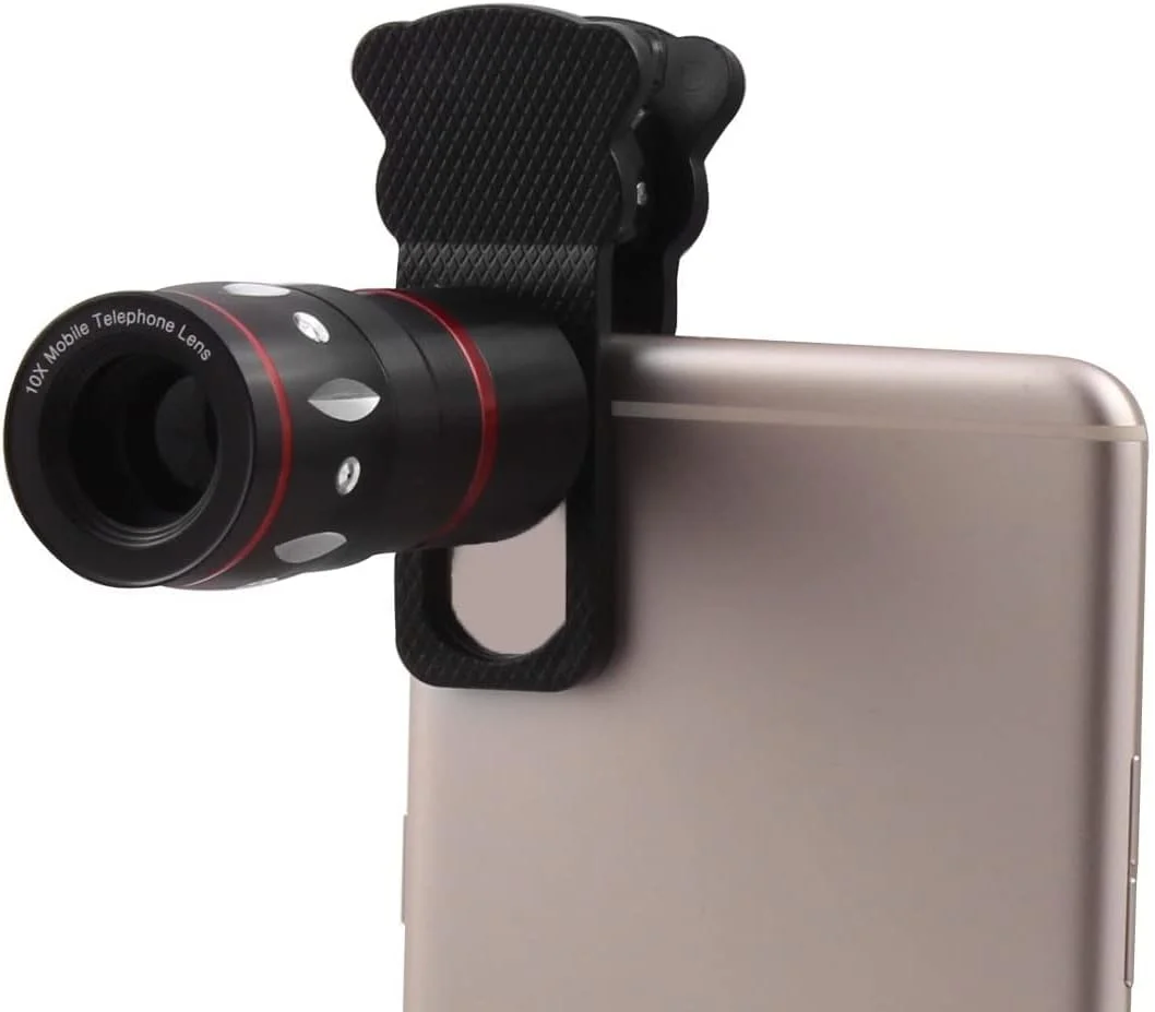 لنز موبایل 4 در 1 XYWHPGV شامل لنز تله فوتو 10x، لنز چشم ماهی 180 درجه، لنز واید انگل 0.67X و لنز ماکرو برای تلفن همراه (33607 a945b a0a74 549b7 05ebf 9abf0)