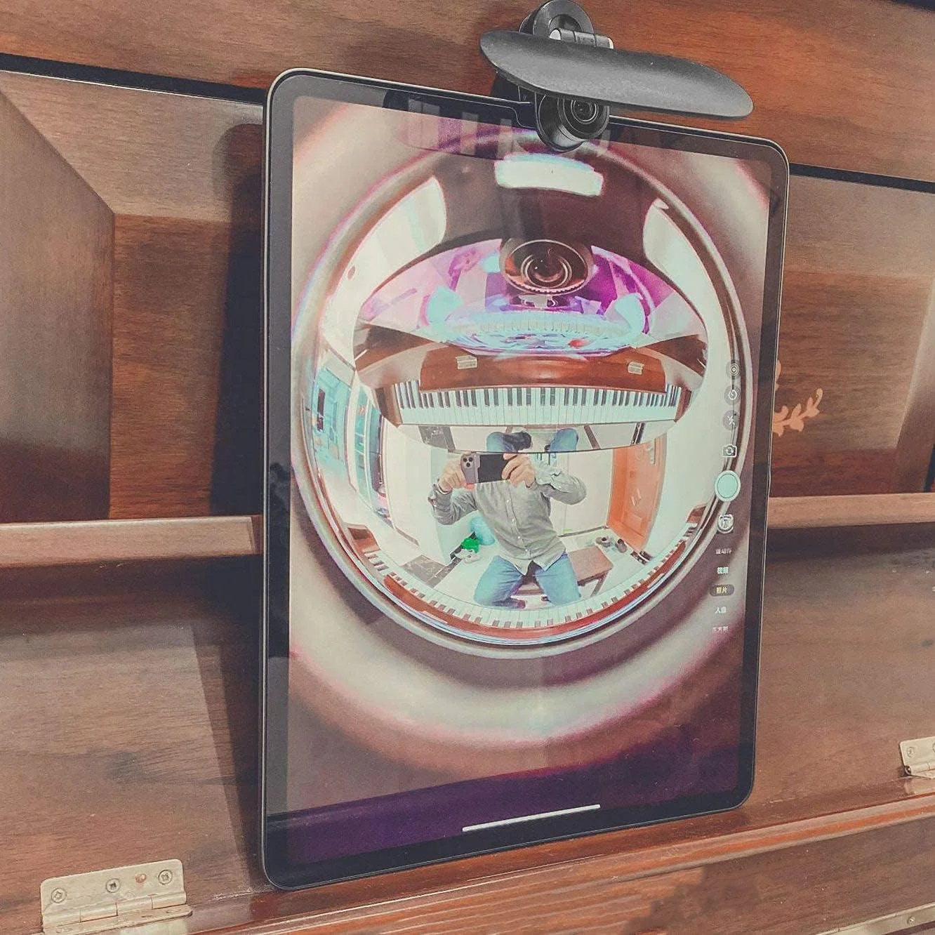 لنز چشم ماهی یونیورسال گوشی موبایل با زاویه دید عریض و مناسب برای آموزش پیانو