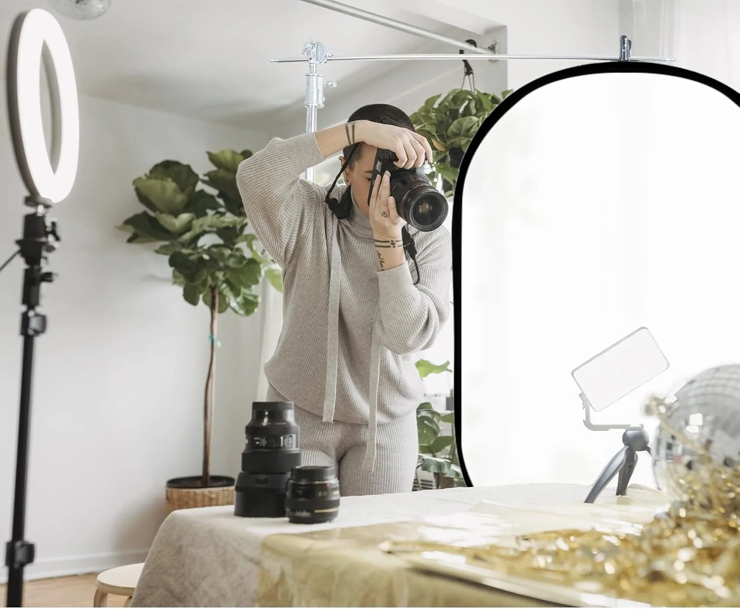 دیفیوزر نور بیضی شکل Selens، 120x180 سانتی متر تاشو با کیف حمل برای استودیو عکس و نورپردازی در فضای باز