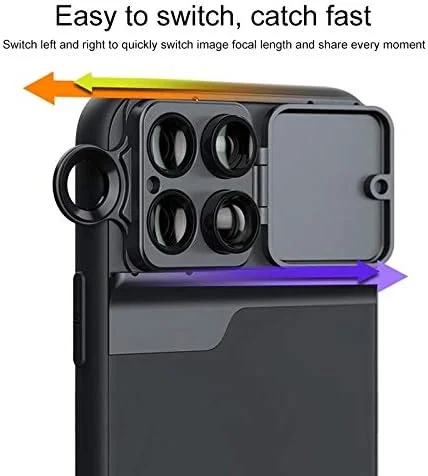 لنز موبایل YYQ با زاویه دید گسترده، چشم ماهی، ماکرو، تله فوتو و کاور گوشی برای آیفون 11 پرو (جدید)