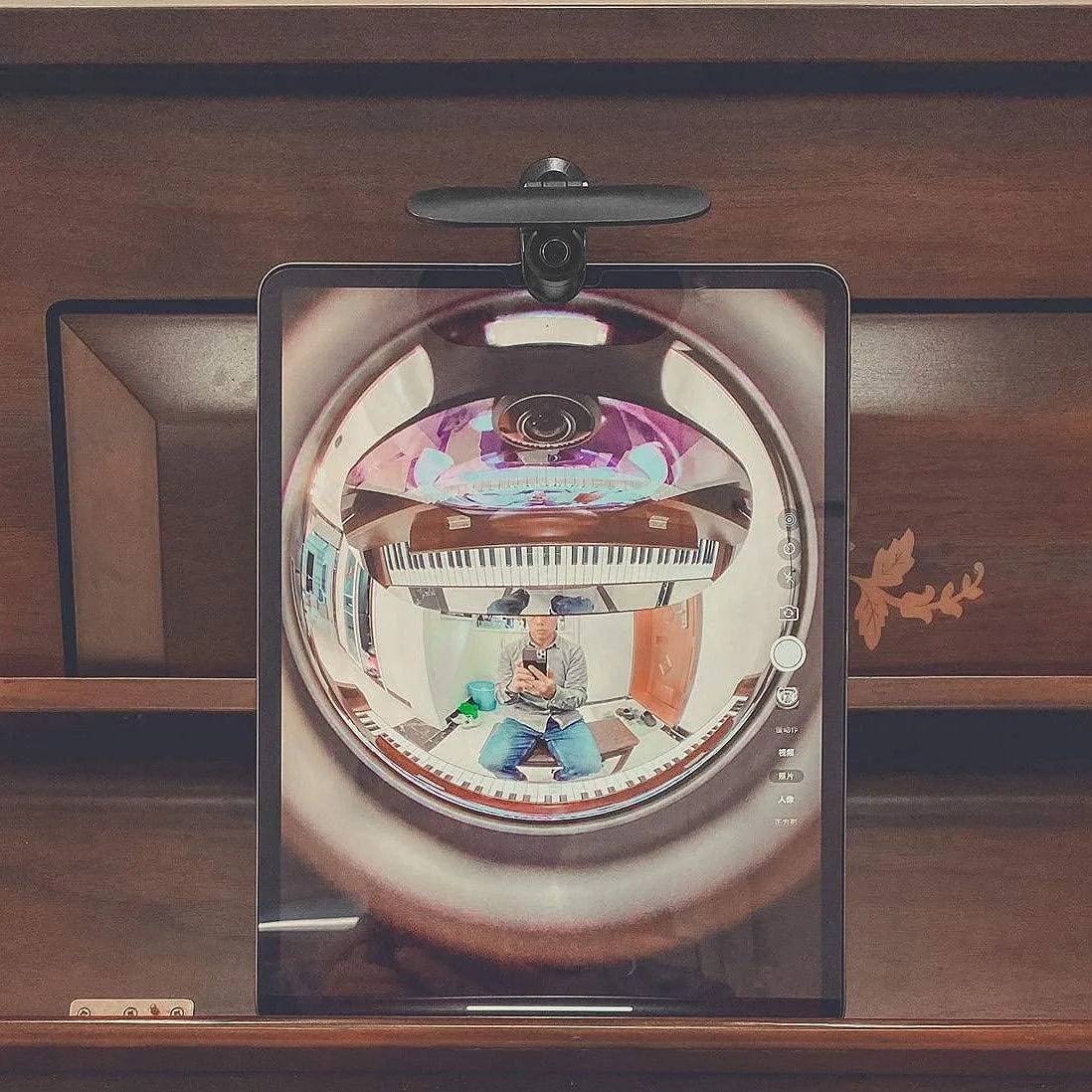 لنز چشم ماهی یونیورسال گوشی موبایل با زاویه دید عریض و مناسب برای آموزش پیانو