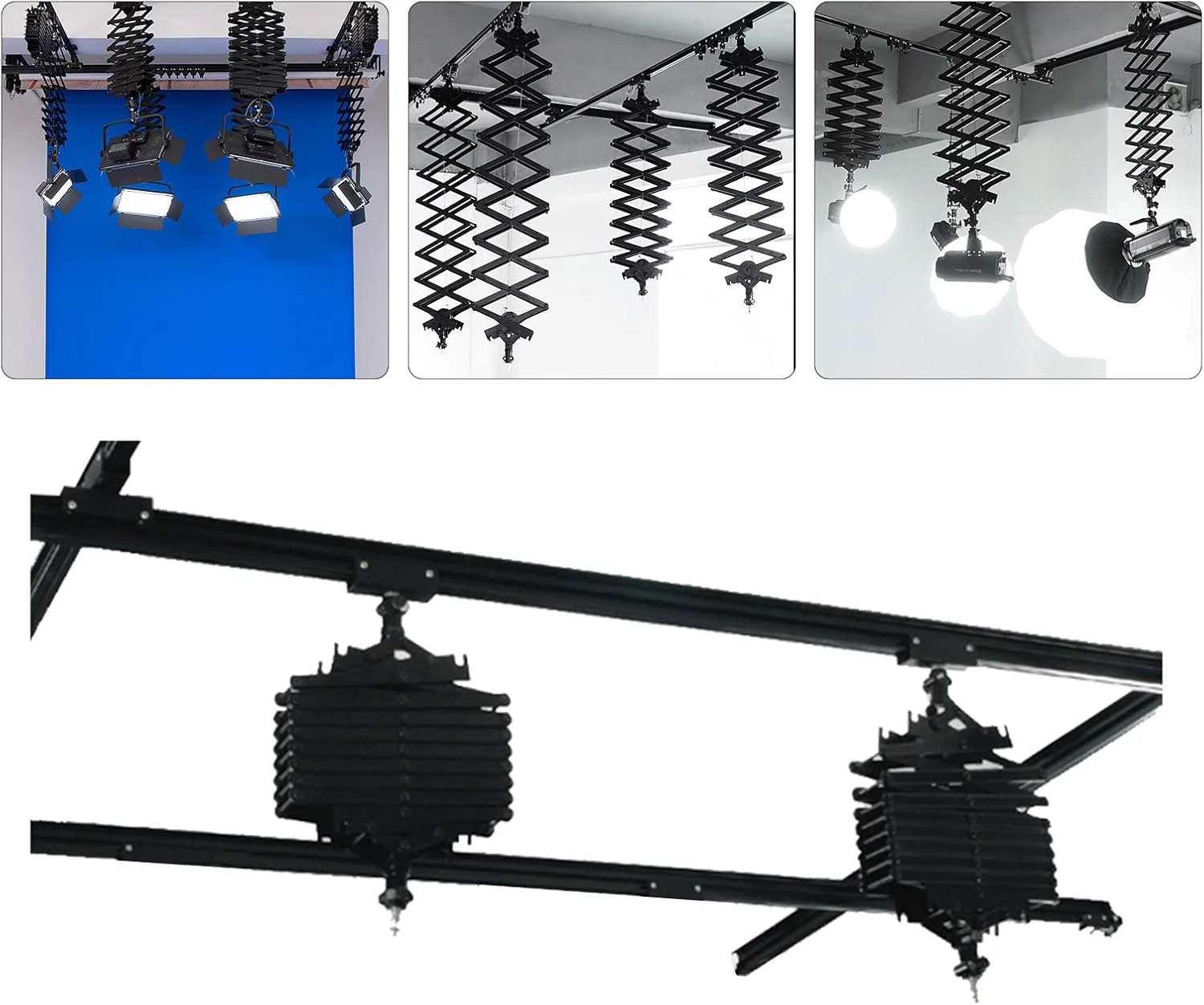 کیت پانتوگراف DATOU BOSS 59 اینچ، سیستم ریل عکاسی استودیویی پانتوگراف 43 سانتی متری، سیستم پایه 1.5 متری برای عکاسی پانتوگراف (1.5 * 1.5M-B)