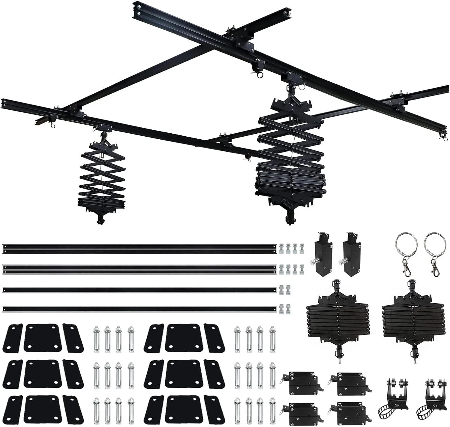 کیت کامل سیستم ریل سقفی استودیویی پانتوگراف DATOU BOSS با ابعاد 98 در 98 اینچ به همراه آویز لامپ سقفی عکاسی 43-200 سانتی متری (2.5×2.5M-B)