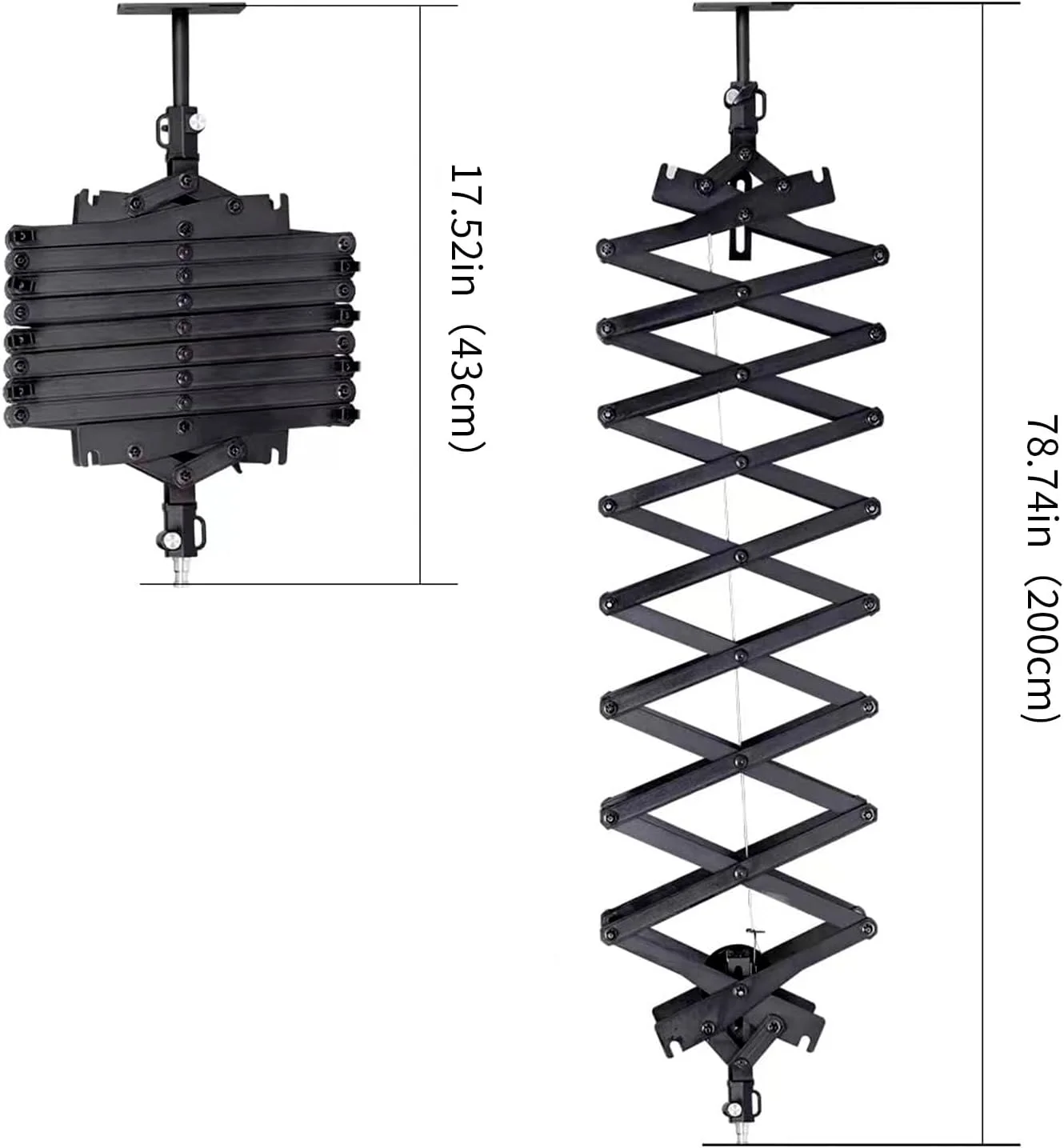 پانتوگراف آویز تجهیزات نورپردازی استودیویی DATOUBOSS با طول 2 متر برای سیستم ریل سقفی استودیو عکاسی، پخش زنده، مونو لایت، سافت باکس، نورافکن و چتر