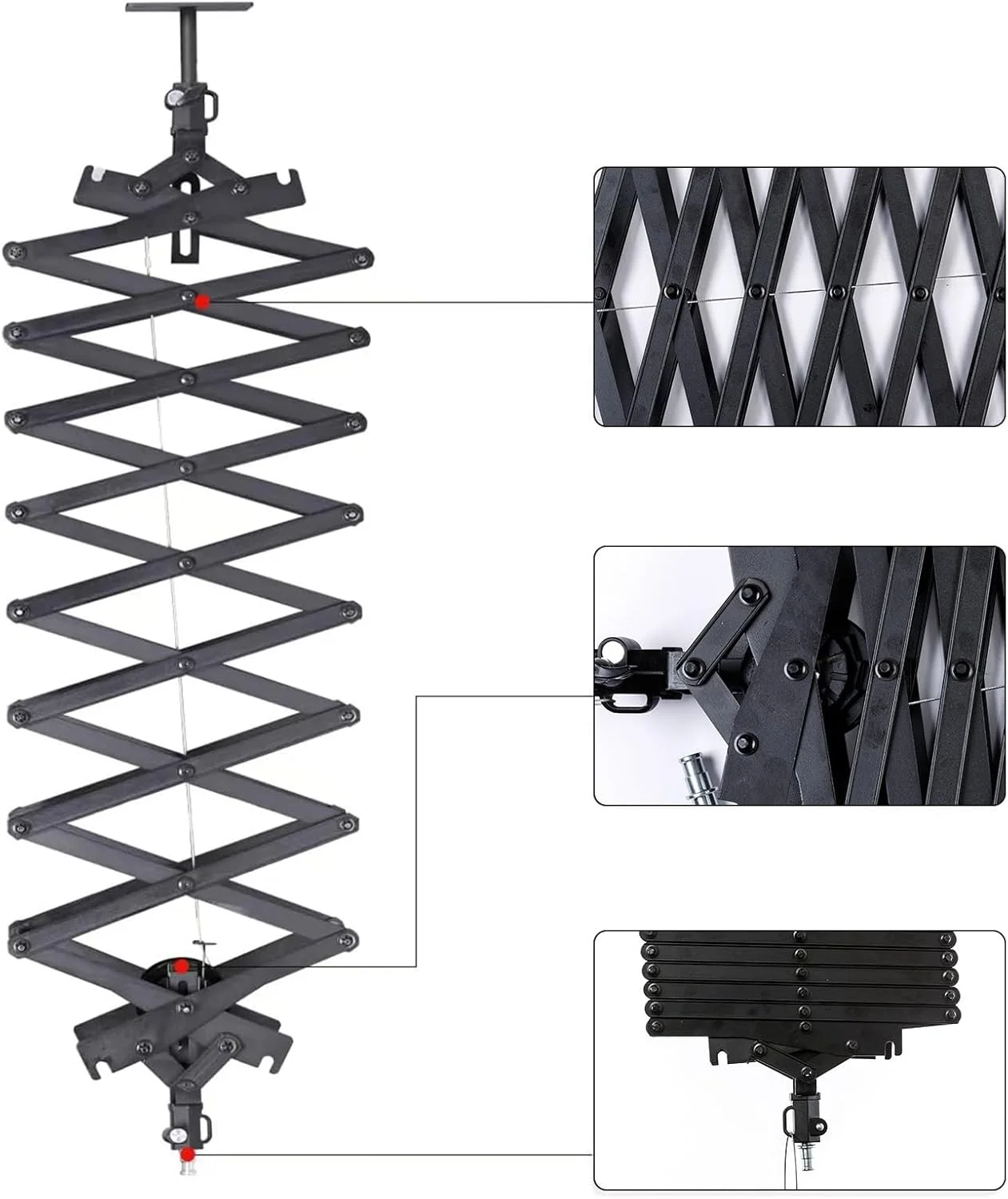 پانتوگراف آویز تجهیزات نورپردازی استودیویی DATOUBOSS با طول 2 متر برای سیستم ریل سقفی استودیو عکاسی، پخش زنده، مونو لایت، سافت باکس، نورافکن و چتر