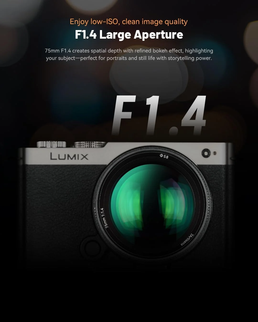 لنز دوربین 7artisans با فاصله کانونی 75 میلی‌متر و دیافراگم F1.4 (R)