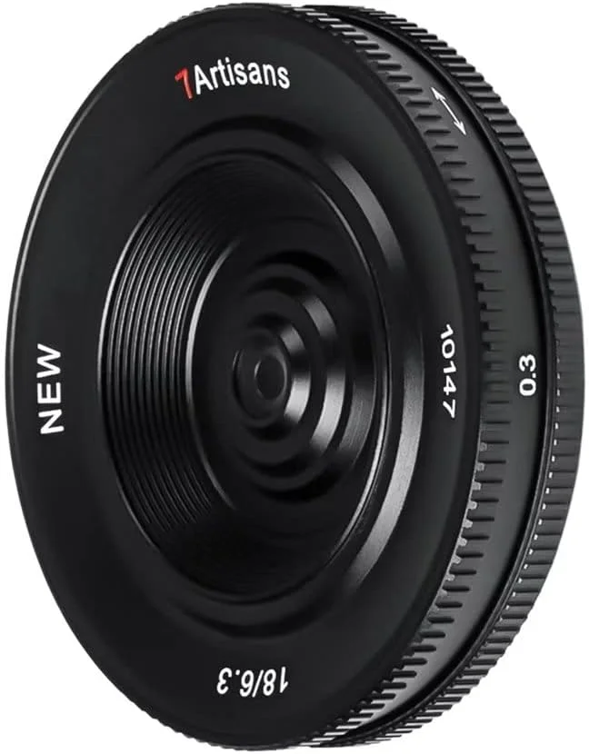 لنز پرایم دوربین 7artisans 18mm F6.3 Mark II UFO سازگار با Sony E-Mount APS-C فوق العاده نازک و جمع و جور بدون آینه برای سری FX/A/NEX برای FS5، FS7، FS7M2، FS5M2K، A3000، A5000، NEX-3، NEX-3N
